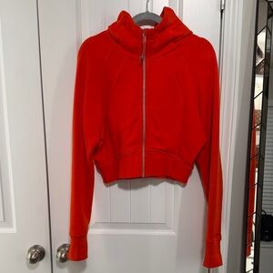 Lululemon Cropped Zip-Up Hoodie in Orange